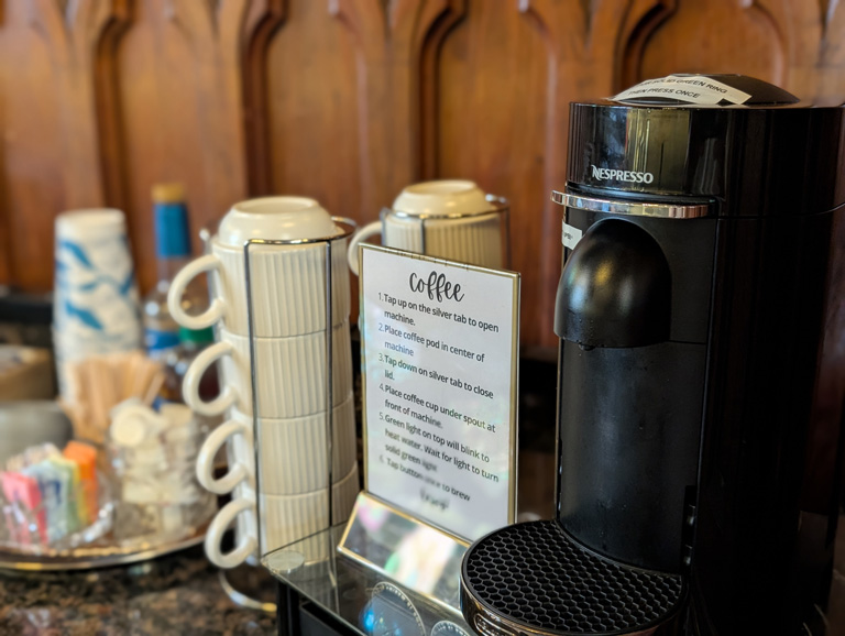 Coffee setup in kitchen