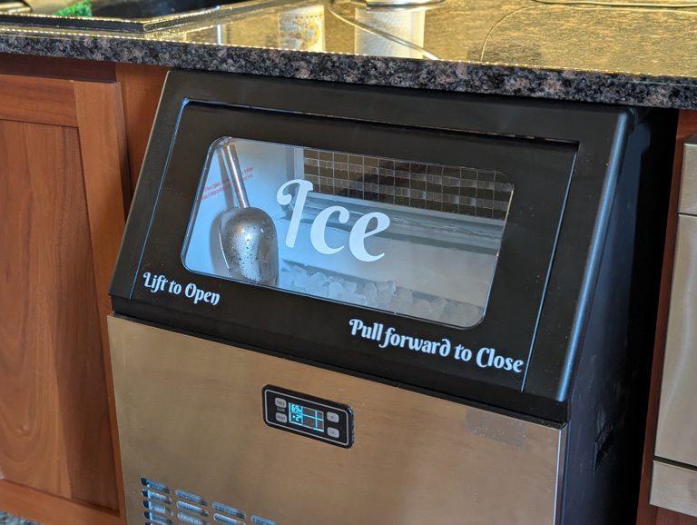 Ice maker in kitchen