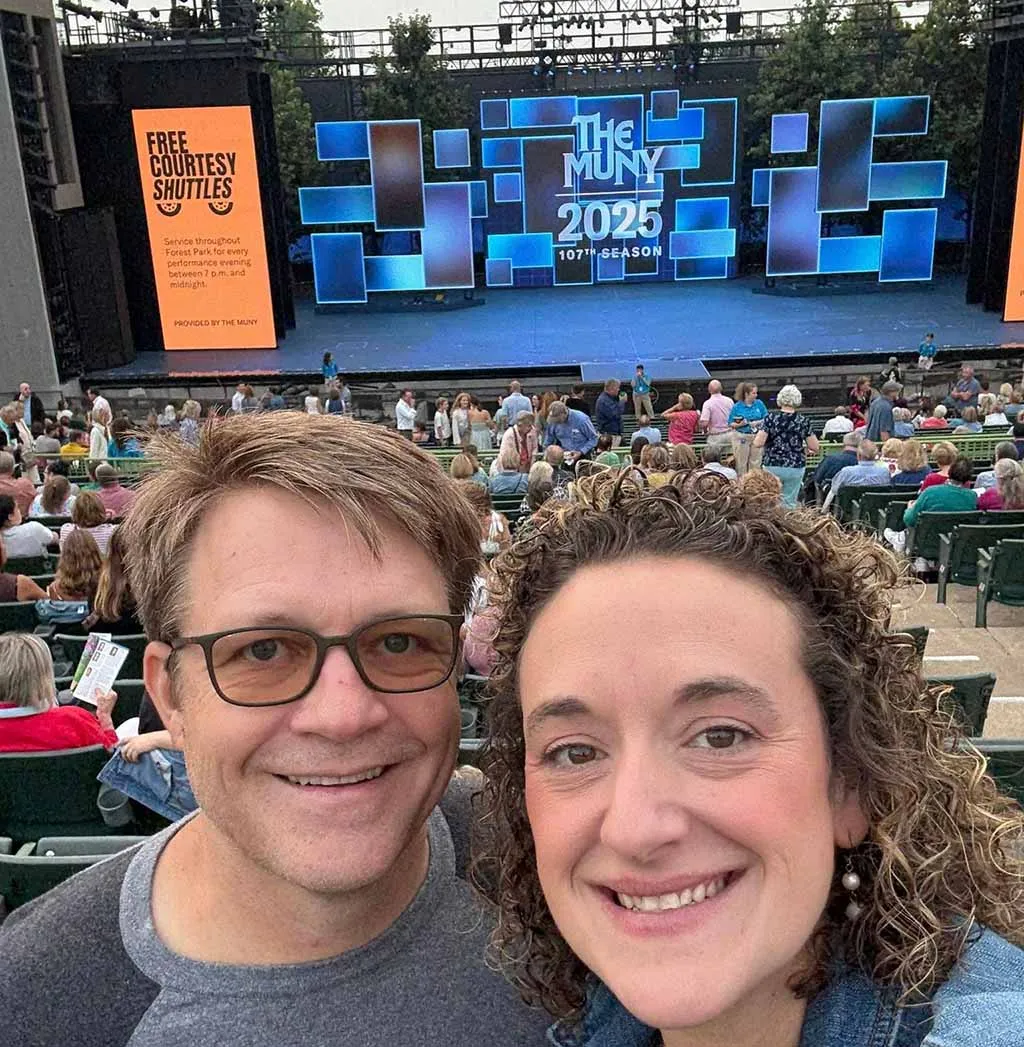 Ken and Jesse at The Muny outdoor theater during the 2025 season