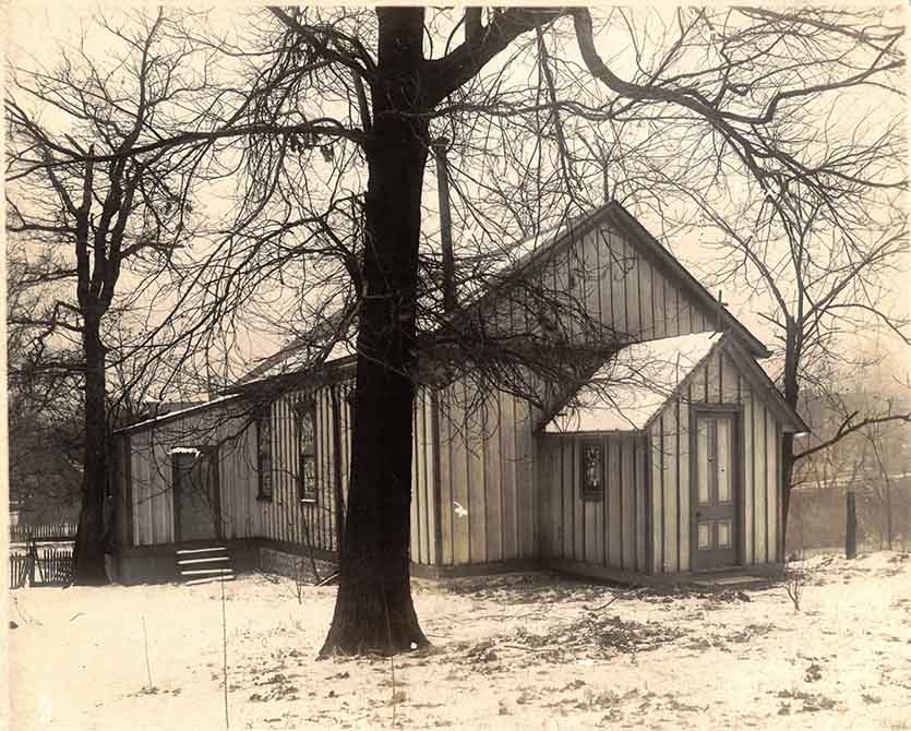The original 1888 small church building in Clifton Heights